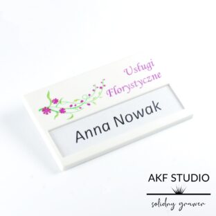 bialy identbialy identyfikator z karteczką kolorowy drukyfikator z karteczkÑ kolorowy druk