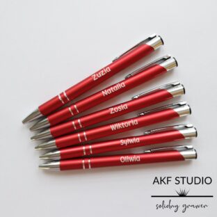 dlugopis dla dziewczynki grawerowany czerwony upominek