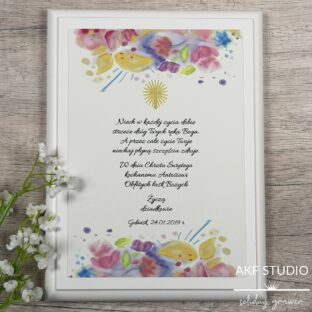 drukowana tabliczka na chrzciny kolor pamiatka