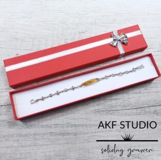 grawerowana bransoletka srebrna