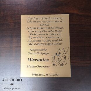 grawerowana tabliczka na chrzciny