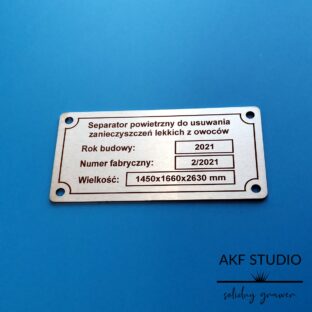 stalowa 10x5 cm tabliczka znamionowa grawerowana