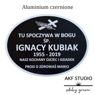 tablica nagrobna z aluminium w kolorze czarnym