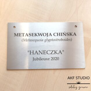 tablica nierdzewna grawerowana