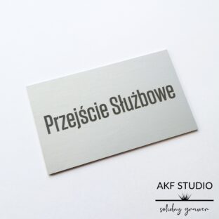 tabliczka aluminiowa przejscie sluzbowe