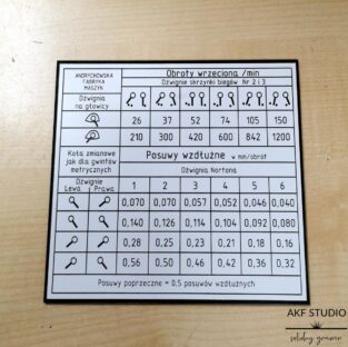 tabliczka instrukcja maszynowa grawerowana