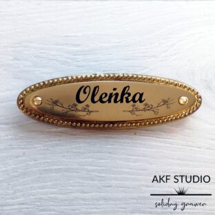 tabliczka na drzwi z imieniem grawerowana mosiezna