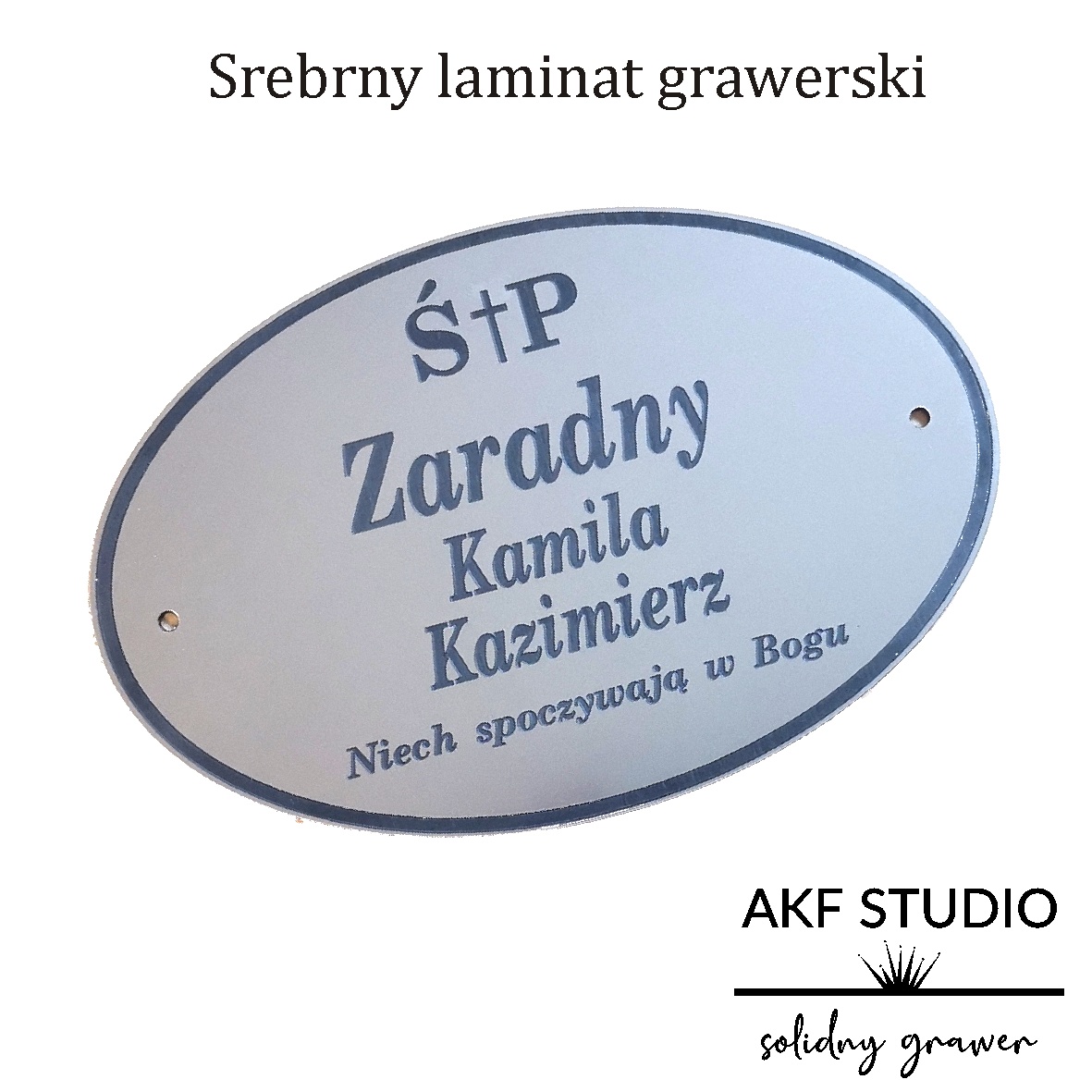 tabliczka na wszystkich swietych na grob srebrna z grawerem