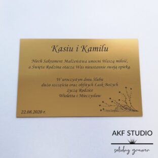 tabliczka z dedykacja na slub