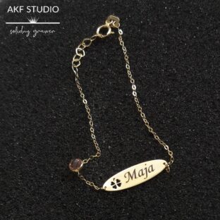 złota bransoletka z grawerem